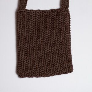Brown Crochet Crossbody Bag